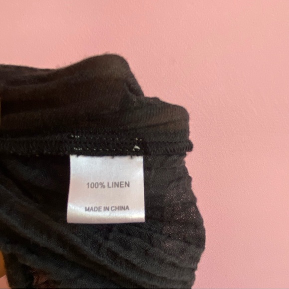 Monday Swimwear Belize Crinkle Linen Beach Pants, Black, S - Picture 12 of 15